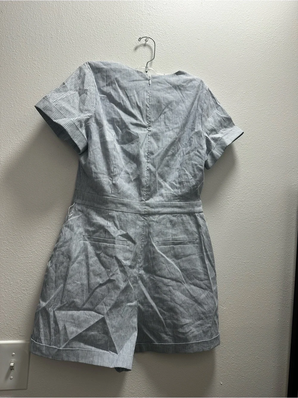 Banana Republic Blue Seersucker Stripe Romper